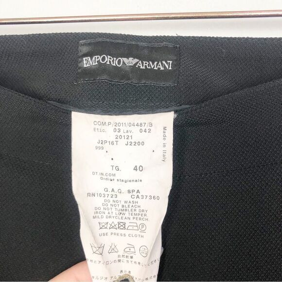 EMPORIO ARMANI | Vintage Black Straight Leg Ankle Length Pants Women’s Size 40 - Picture 5 of 8
